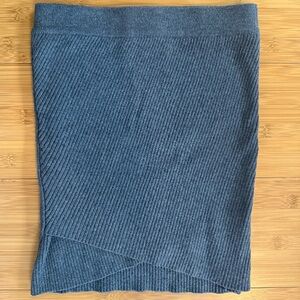 Zara Asymmetrical Charcoal Ribbed Skirt